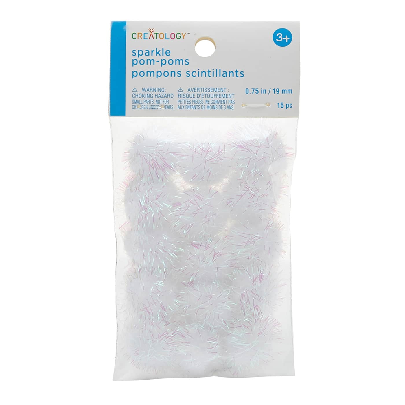 24 Packs: 15 ct. (360 total) 3/4" Sparkle Pom Poms by Creatology