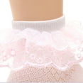 thumbnail image 6 of LYMAYTER 5 Pack Kids Girls Socks ‌Toddler Cute Double Cuff Dress Socks Ruffles Baby Girls Ankle Socks 1-13Y, 6 of 7