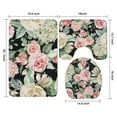 thumbnail image 3 of Pioneer Flower Floral Print Pattern Bathroom Rugs Sets 3 Piece,Toilet Cover Set,Absorbent Non Slip Bathroom Mats Sets with U-Shaped Contour Rug Toilet Rug Set, 3 of 5