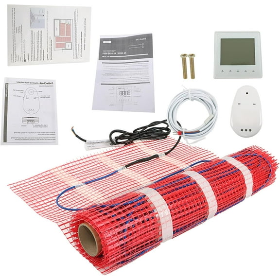 munirater 15 Sqft Floor Heating Mat Electric Floor Heat Heating System 120V 1.5 Amp 180W