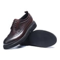 thumbnail image 4 of Santimon Coffee Dress Shoes for Men Thick Sole Wingtip Derby Shoes Formal Business Oxford Shoes US 9, 4 of 8