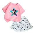 thumbnail image 2 of Conjunto de 2 piezas de camiseta y falda de algodón para niña, falda tutú de princesa de ballet esponjosa, traje de falda de encaje para fiesta de cumpleaños y boda, 2 of 4