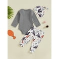 thumbnail image 4 of Suealasg Infant Boys Fall Outfits 6 12 18 Months Long Sleeve Romper + Chicken Print Pants + Hat Set Newborn Baby Boys Casual 3Pcs Farm Clothes, 4 of 8