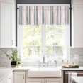 thumbnail image 3 of Blue Grey Stripes Kitchen Curtains, Simple Striped Lines Minimalist Modern 3-Piece Kitchen Curtain Valance and Tiers Set 36 Inch Length, Rod Pocket Half Window Curtains for Cafe Living Room Bathroom, 3 of 6