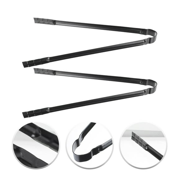 Sparsain 2 Pack Iron Charcoal Tongs for Metal Barbecue Black