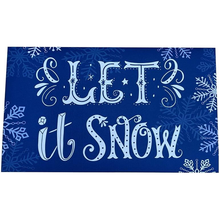 Let It Snow Door Mat, Hippo Christmas Doormat