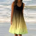 thumbnail image 2 of AYA Femmes Été une Robe Sans Manches Mini Robe Solide Ample Court Fluide Plissé, 2 of 4