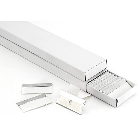 200PCS Stainless Steel Single Edge Razor Blades, Individually Wrapped Blades for Razor Blade Scraper, Removing Labels, Stickers, Decals, Gasket, Cleaning Glass Stove Top, Window
