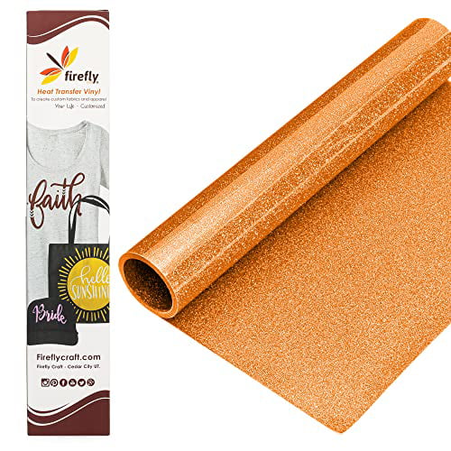 Treasure flood Inferior Firefly Craft Glitter Neon Orange - Heat Transfer Vinyl - Iron On Fabric  Sheets for Shirt Transfers - Vinyl