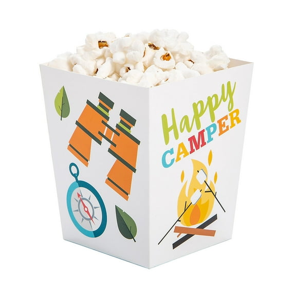 Camp Party Popcorn Boxes - 24 pieces