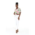 thumbnail image 4 of Women's Hawaiian Tie Front Crop Top Aloha Shirt in Sandy Beach Lotus and Orchid 2XL, 4 of 5