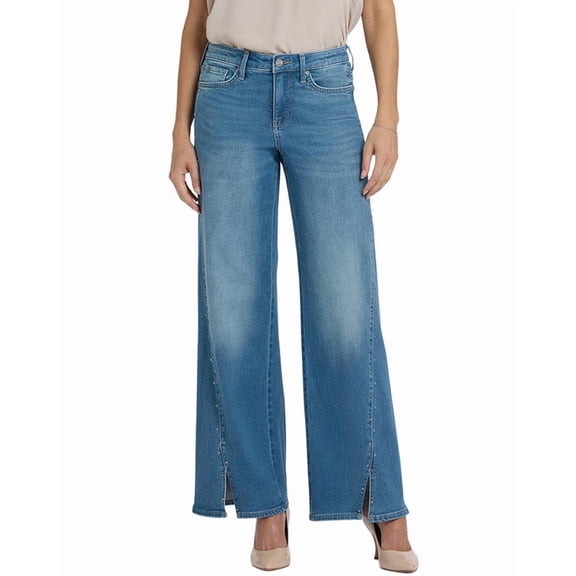 NYDJ womens Teresa Avenue Blue Wide Leg Jean, 12