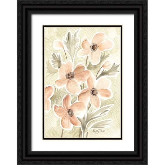 Talent, Kelley 23x32 Black Ornate Wood Framed with Double Matting Museum Art Print Titled - Serene Botanicals II