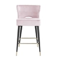 thumbnail image 2 of 27 Inch Velvet Counter Height Dining Chairs, Modern Dining Chair with Black Metal Legs, Simple Bar Stool Upholstered Dining Chairs, Accent Desk Chair Dining Room, Kitchen, Vanity(Pink,Set of 4), 2 of 9