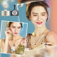 thumbnail image 6 of 1Box 4Pcs 2 Colors Camera Pendants Retro Rock Punk Camera Charm 19.5 mm Stainless Steel Pave Clear Cubic Zirconia Pendants Photographer Gifts Travel Charm 5x10mm Hole, 6 of 7