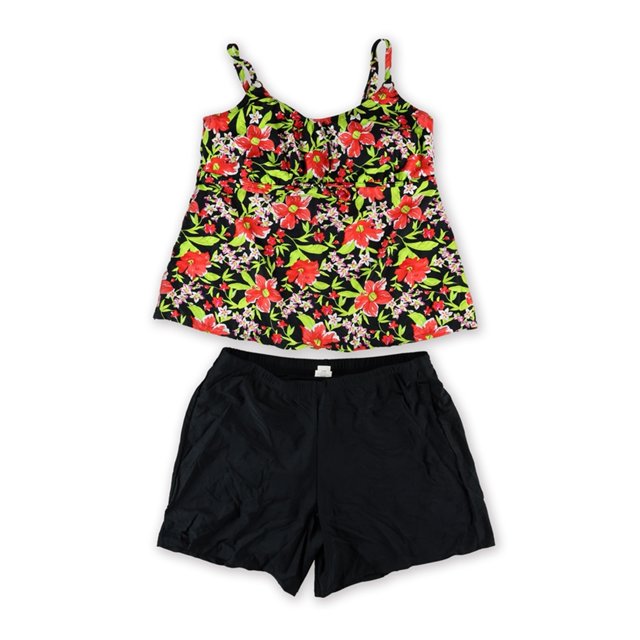 Island Escape Womens U Wire Swim Short Tankini de 2 piezas, rojo, 20W Island Escape Tankini