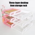 thumbnail image 1 of 3 Tier Stackable Letter Tray Desk Paper Organizer Plastic File Document Storage Rack for Home Office School, 1 of 7