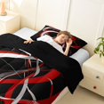thumbnail image 3 of Homewish Swirl Lines Twin Comforter Sets,Abstract Geometric Bedding Set,Red White,Black Reversible,2pcs,1 Comforter and 1 Pillowcase, 3 of 7