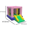 thumbnail image 6 of Inflatable Bounce House, Spacious Jump Area with Slide&Blower, Safe Mesh Enclosure, Durable Oxford Cloth, for Indoor Outdoor, Pink, 6 of 6