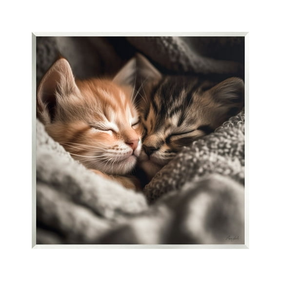 Stupell Industries Cuddling Kittens Portrait Animals & Insects Painting Unframed Art Print Wall Art, 12 x 12