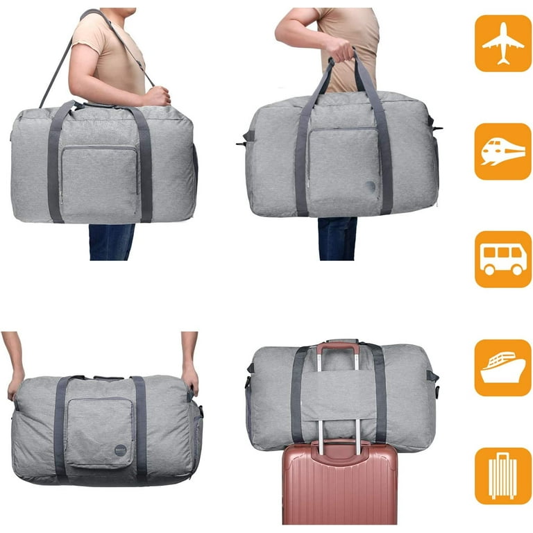 Foldable Duffle Bag 24 28 32 36 60L 80L 100L 120L for Travel Gym Sports  Lightweight Luggage Duffel By WANDF Black 36 inches (120 Liter)