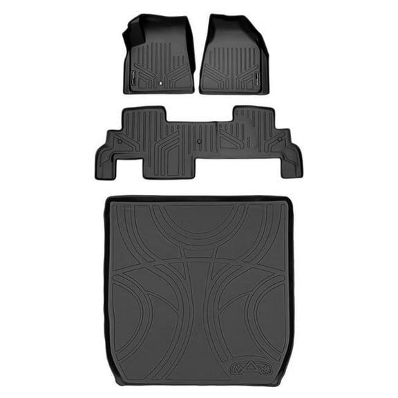 Kramer America SA0043-B0043-D0043-N2 All Weather Protection 2 Row Floor Liners & Cargo Liner Behind the 2nd Row Seats for 2009 Chevrolet Traverse, Black
