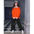 thumbnail image 3 of Arshiner Girls Crewneck Sweatshirt Long Sleeve Pullover Tops Drop Shoulder Side Split Sweatshirts, 3 of 6