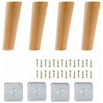 thumbnail image 1 of Juego de 4 patas de madera para muebles de 15 cm de alto, ideales para sofás, mesas de centro, camas y más. Incluye accesorios, diseño inclinado, 1 of 5