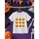 thumbnail image 1 of Halloween T-shirt - White with Orange Pumpkins, Soft Breathable 100% Cotton Knit Top for, Kids, Teens - Halloween Party Outfit, Everyday Fall & Clothing - Machine Washable, 1 of 6