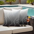 thumbnail image 4 of Outdoor Waterproof Pillow Covers Black Ripple White Abstract Line Decorative Throw Pillow Protectors,Pillowcase Cushion Cases for Patio Sofa Garden Couch,16x16in,Pack of 2, 4 of 14