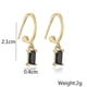 thumbnail image 3 of Pendientes de aro con circonitas cuadradas finas chapadas en oro de 18 quilates, color rojo, 3 of 4