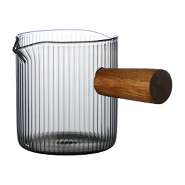 Jarra de leche pequeña, resistente al calor, accesorios para espresso, jarra transparente, vaso de leche pequeño Estilo F 100ml