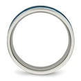 thumbnail image 2 of Chisel Stainless Steel Polished Blue IP-plated Checkered Design 7mm Band, 2 of 7