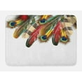 thumbnail image 1 of Peacock Bath Mat, Mystical Colorful Peacock Feathers Vibrant Universal Link Icons Bohemian Theme, Non-Slip Plush Mat Bathroom Kitchen Laundry Room Decor, 29.5 X 17.5 Inches, Multicolor, Ambesonne, 1 of 2
