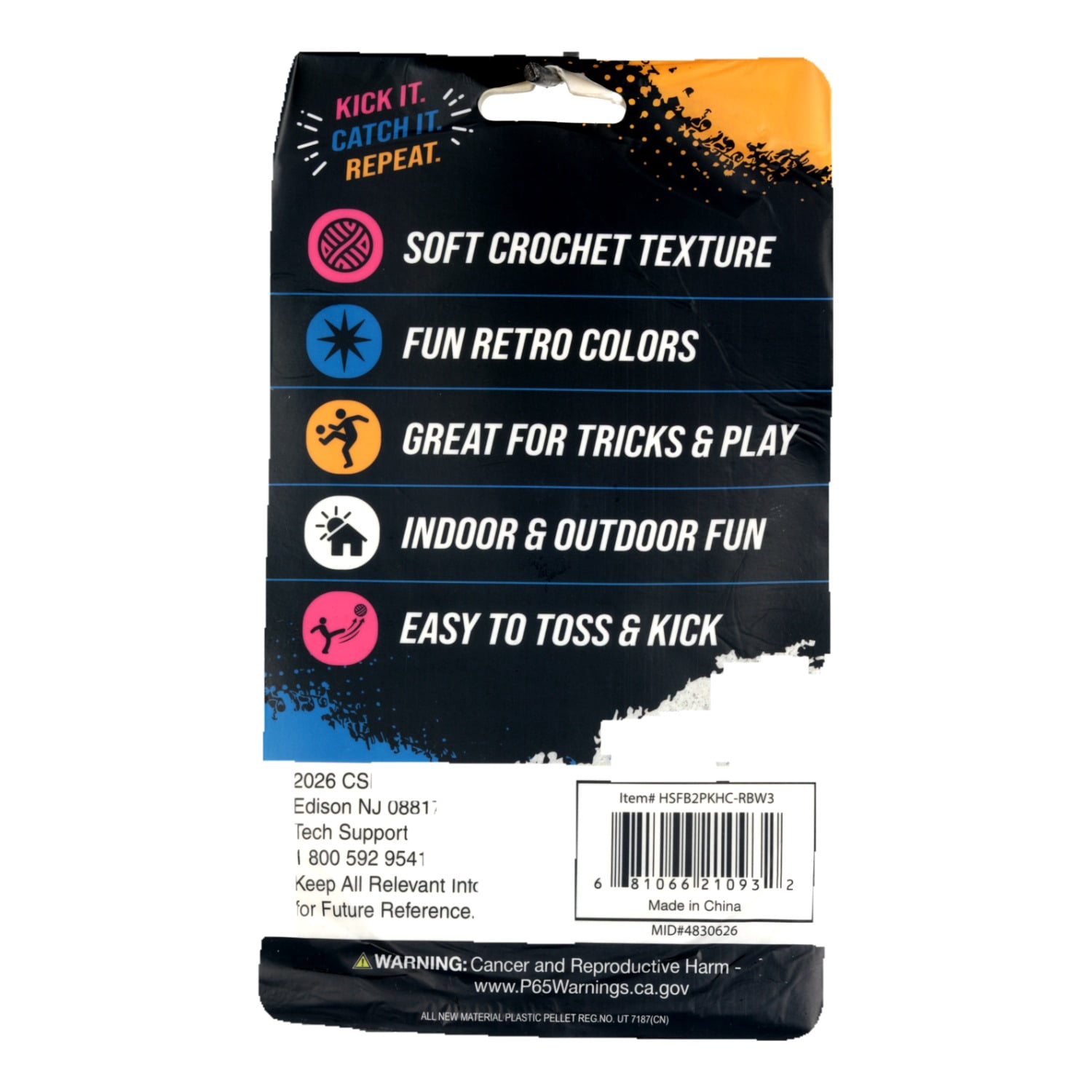 Crochet Footbag 2-Pack – 2.25 x 2 in, 40g Kick Sack Balls for Adults & Kids, Juggling & Stress Relief Toy