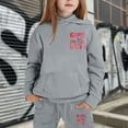 thumbnail image 4 of Tiijoy Toddler Girls Lined Tracksuit Letter Print Hoodie Joggers Set, Sizes 2-3, 4 of 4