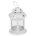 thumbnail image 3 of EeaseMX Candelabro portátil de hierro forjado hueco, lámpara de viento, farol de hierro para decoración de mesa de fiesta y hogar (blanco), 3 of 7