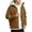 Coffee, variant on Unisex Loose Hooded Cotton-Padded Jacket, Beige, Size L