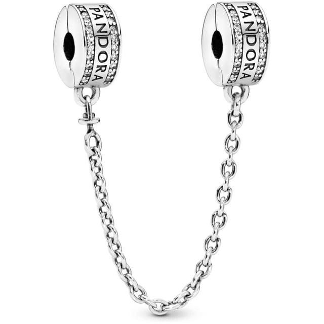Sujetador Cadena De Seguridad Insignia De Pandora Para Mujer 792057Cz | Joyería De Lujo Para Mujer | Ideal Para Regalo Elegante | Compatible Con Charms Pandora
