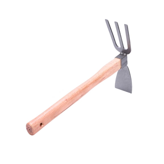 Kieccall Thick Wooden Handle Dual Purpose Hoe Garden Weeding Digging Tool Outdoor Cultivator Home Gardening