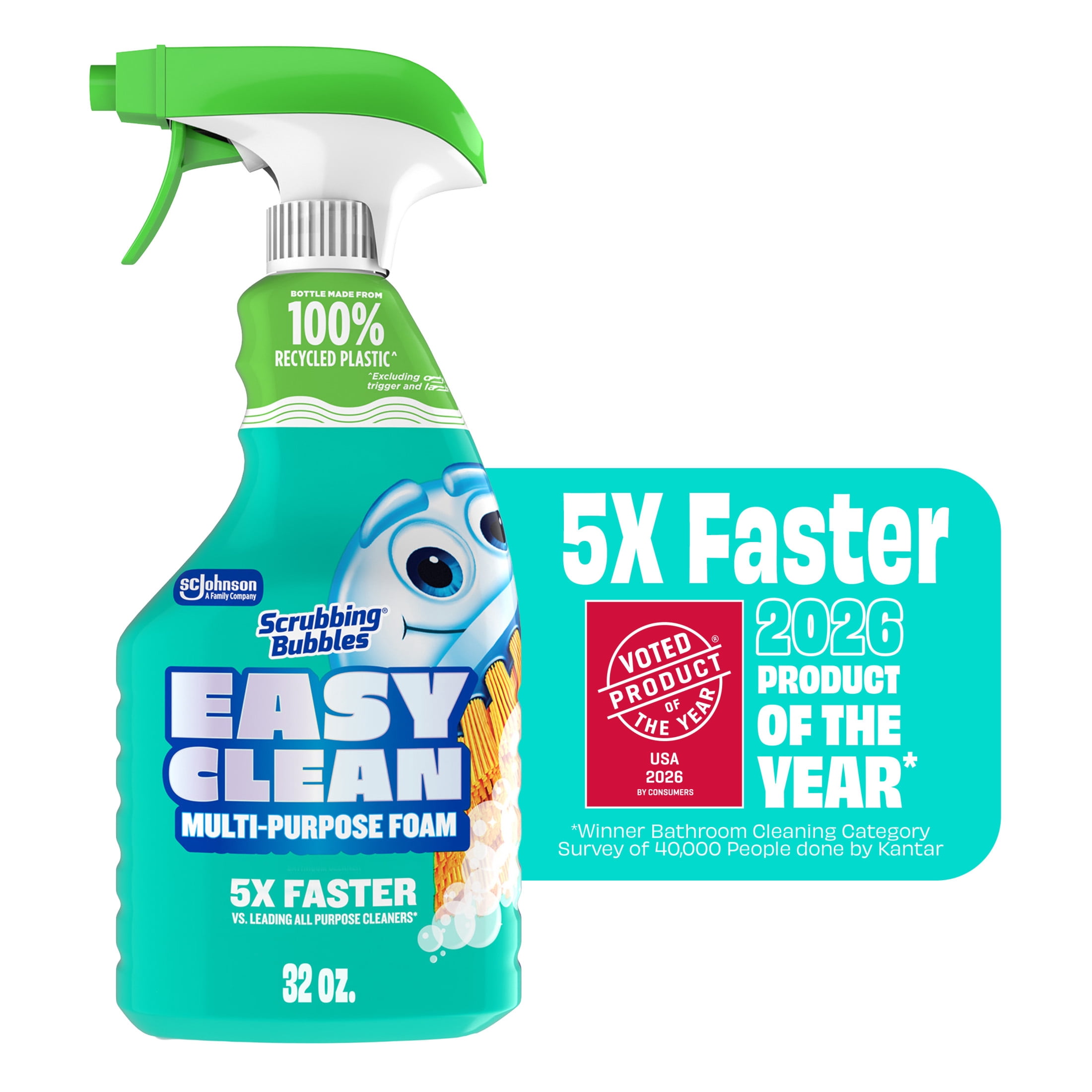 (8 pack) Scrubbing Bubbles Easy Clean Multi-Purpose Bathroom Shower & Tub and All Purpose Cleaner Spray, 32 oz
