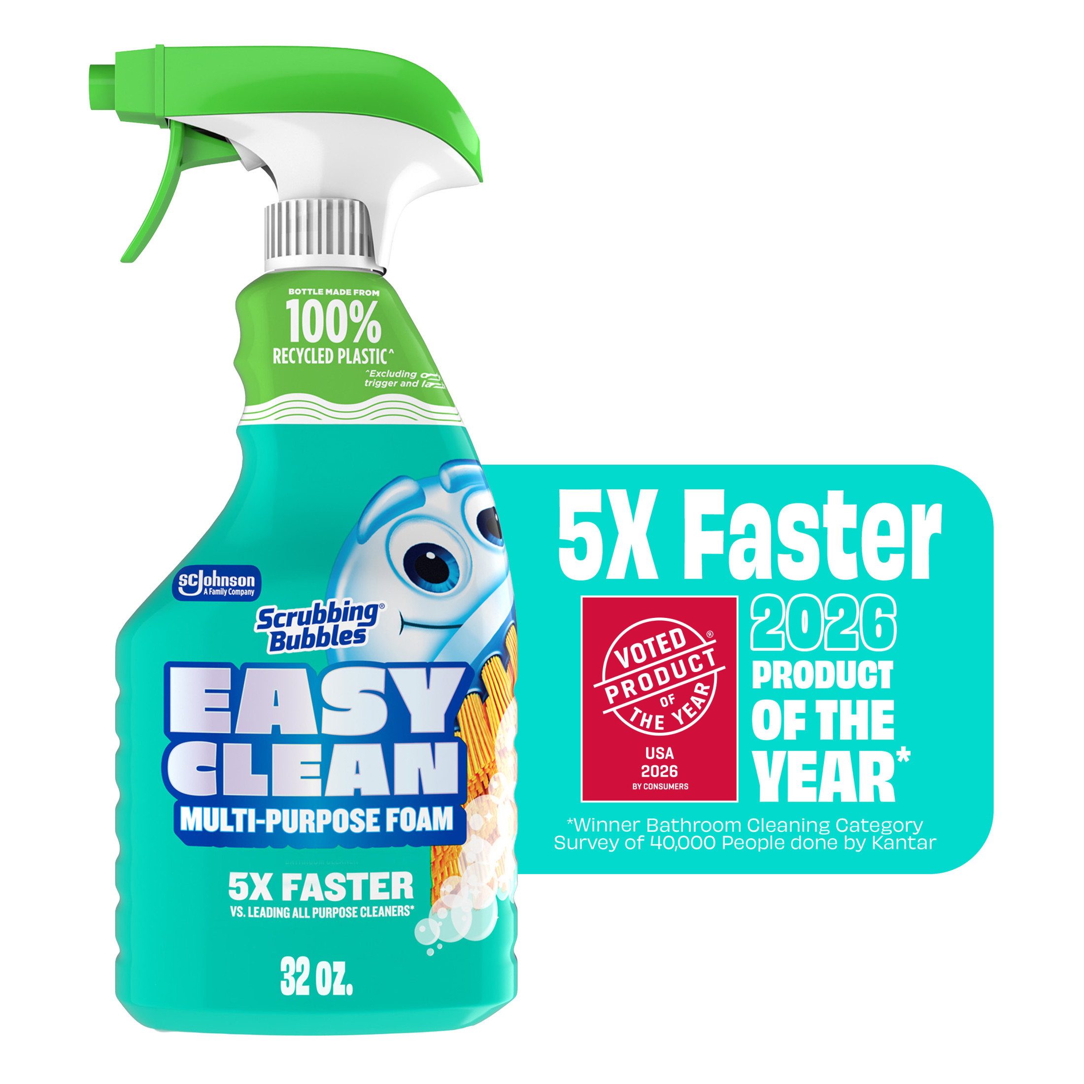 Scrubbing Bubbles Easy Clean Multi-Purpose Bathroom Shower & Tub and All Purpose Cleaner Spray, 32 oz