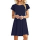 thumbnail image 1 of Puntoco Vestido De Mujer Con Volantes Y Mangas De Pétalos, Cuello Redondo, Dos Bolsillos, Color Azul Marino Xxl,Regalos Para Mujer Joven, 1 of 6