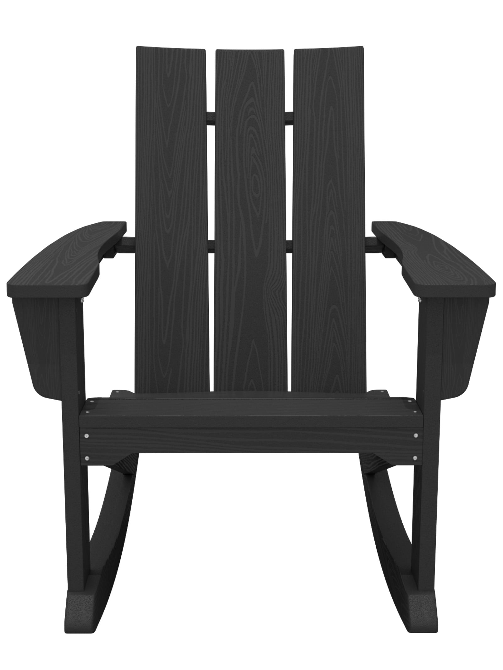 SERWALL Modern Adirondack Rocking Chair, HDPE Outdoor Rocking Chair for Patio, Garden, Backyard, Black