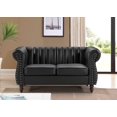 thumbnail image 2 of Uspridefurniture Charlot Faux Leather 2Pcs Living Room Set, Black, Sofa Loveseat, 2 of 5