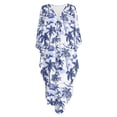 thumbnail image 4 of Xoenoiee Toile De Jouy Boat Print Women Kaftan Dresses Plus Size V-Neck Batwing Sleeves Beach Cover Up with Side Slits, Palm Tree Design 2026 Summer Caftan Dress Mumu Dresses, 4 of 7