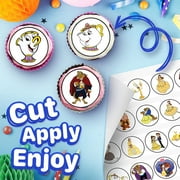 Angle View: 30 x Edible Cupcake Toppers – Beauty And The Beast Themed Collection of Edible Cake Decorations | Uncut Edible on Wafer Sheet