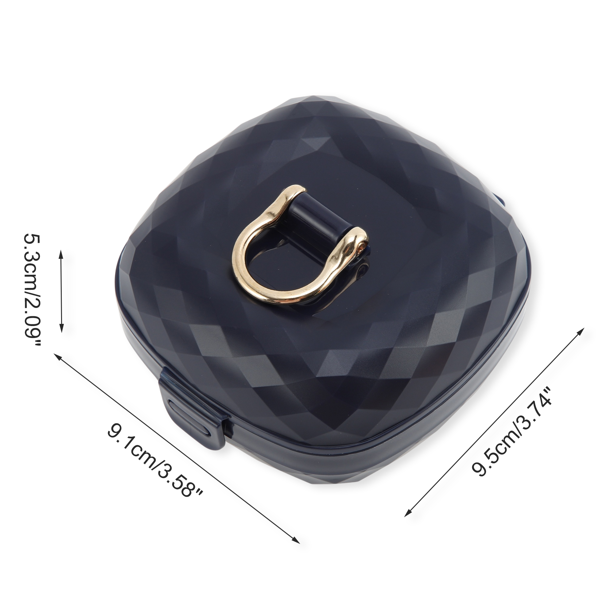 Unique Bargains Multi-Function Stylish Jewelry Box Organizer With Mirror Navy Blue