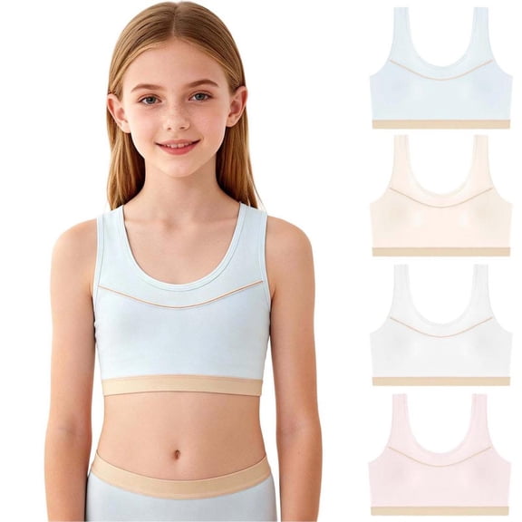 Bxsruta Tween Girls Wirefree Bra Comfortable Breathable Thin Everyday Daily Wear