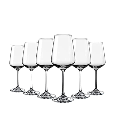 Zainca Unbreakable Classic 18 ounce All-Purpose Plastic Stem Wine Glasses Acrylic Glasses, Set of 6 Clear